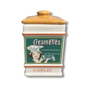 Country Store Spice Jar Collection - Porcelain - Vintage - Garlic